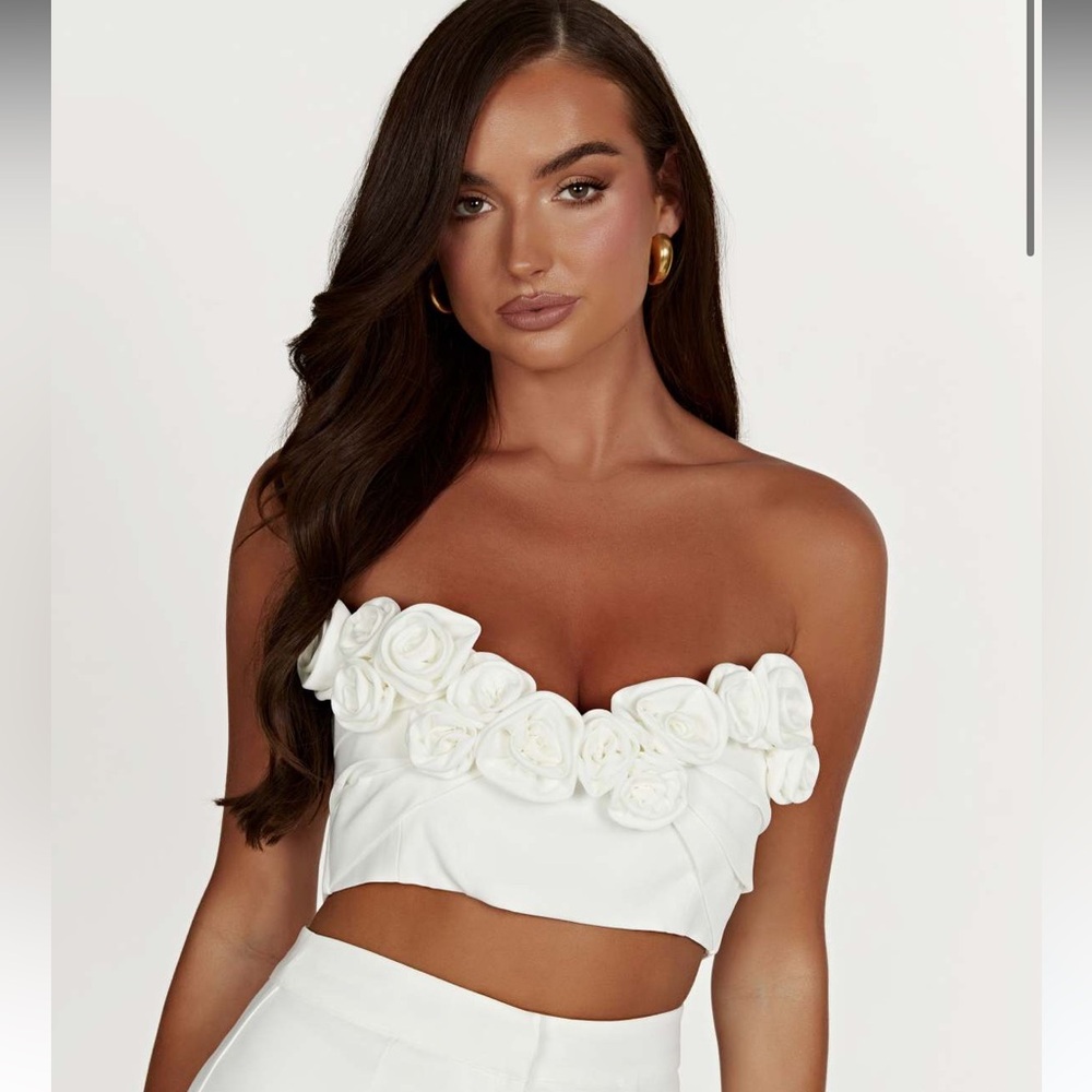 BRIDE TOP! NWT Paloma Rose Crop Top